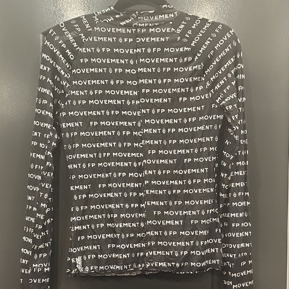 Free People Movement Monogram Ruffled Long Sleeve Shirt - Picture 1 of 7